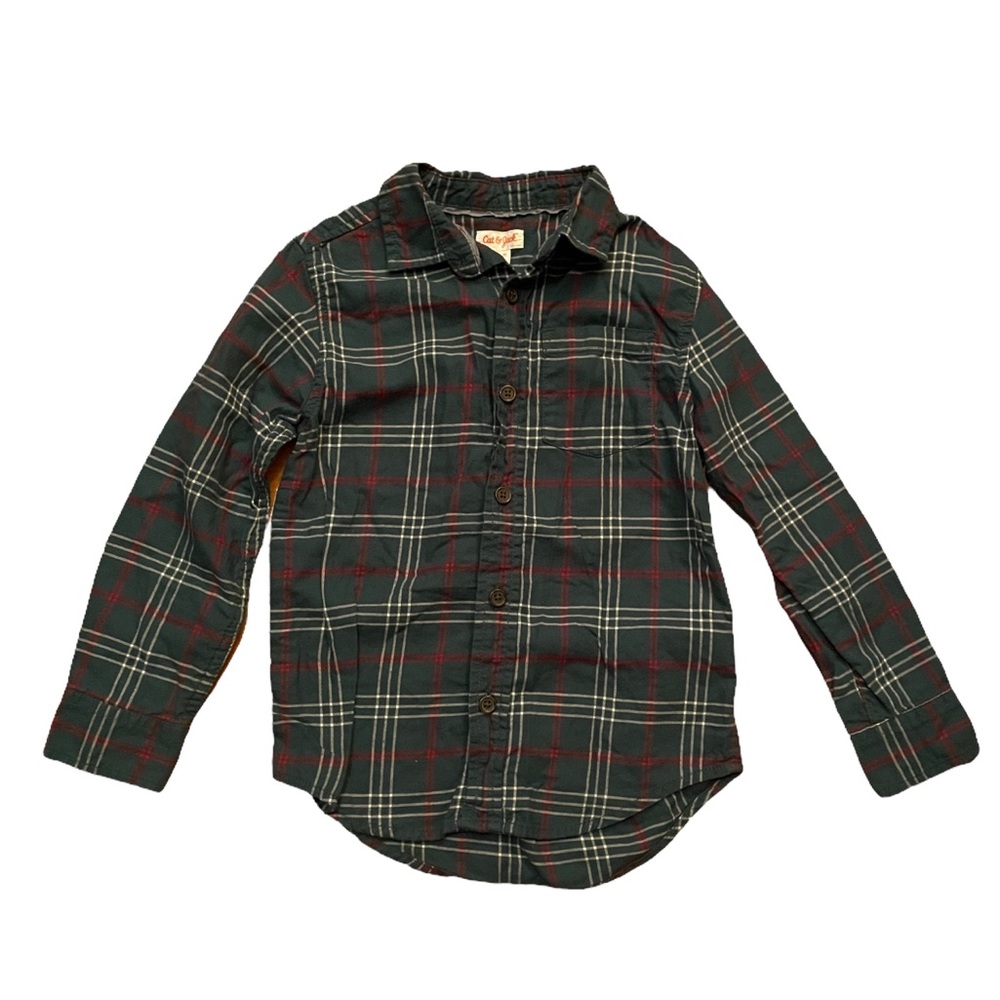 Cat & Jack Plaid Button Down Long Sleeve Shirt
